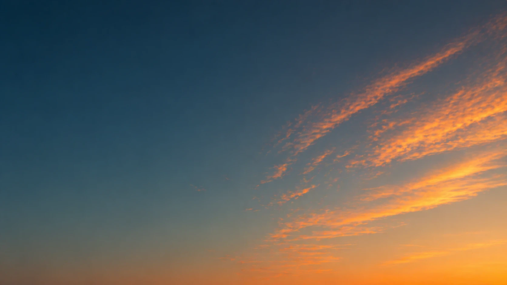 Warm open sky at dusk